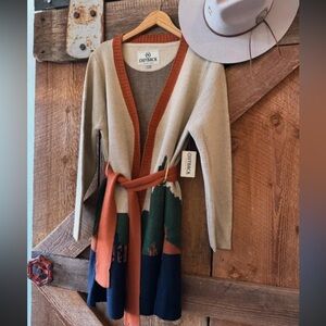 NWT Outback Trading Natasha Sweater Duster/Cardigan with Belt